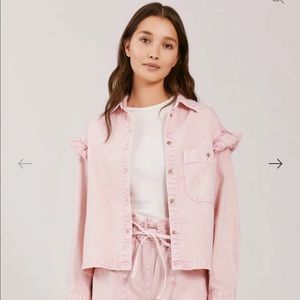 Something Navy Magnolia Shirt Jacket Pink